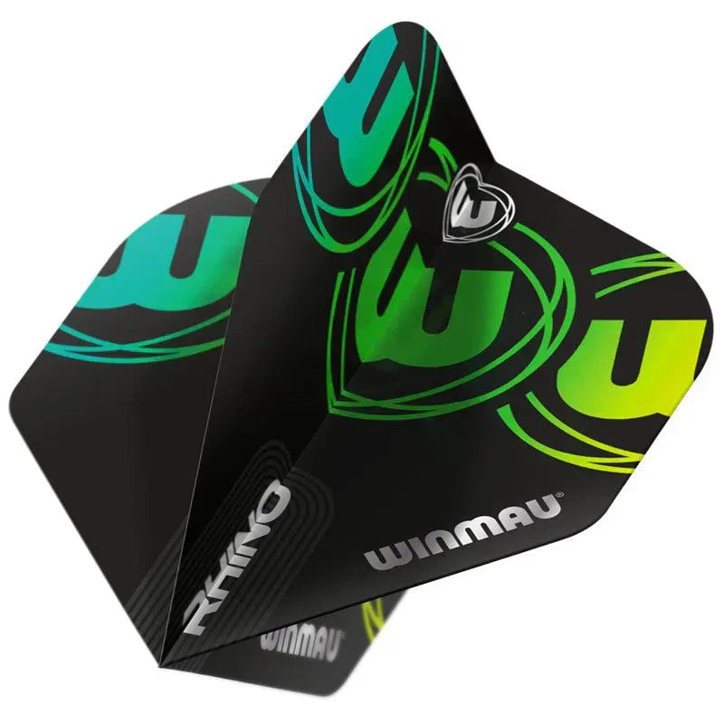 Winmau Rhino Standard Extra Thick Black & Green Flights - view 3