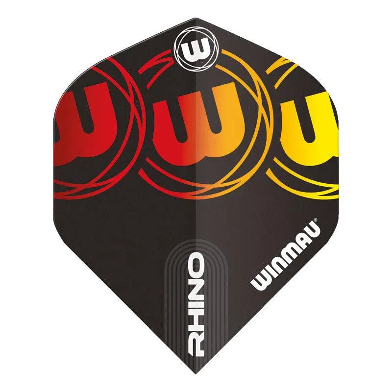 Winmau Rhino Standard Extra Thick Black, Red & Yellow Flights - view 2