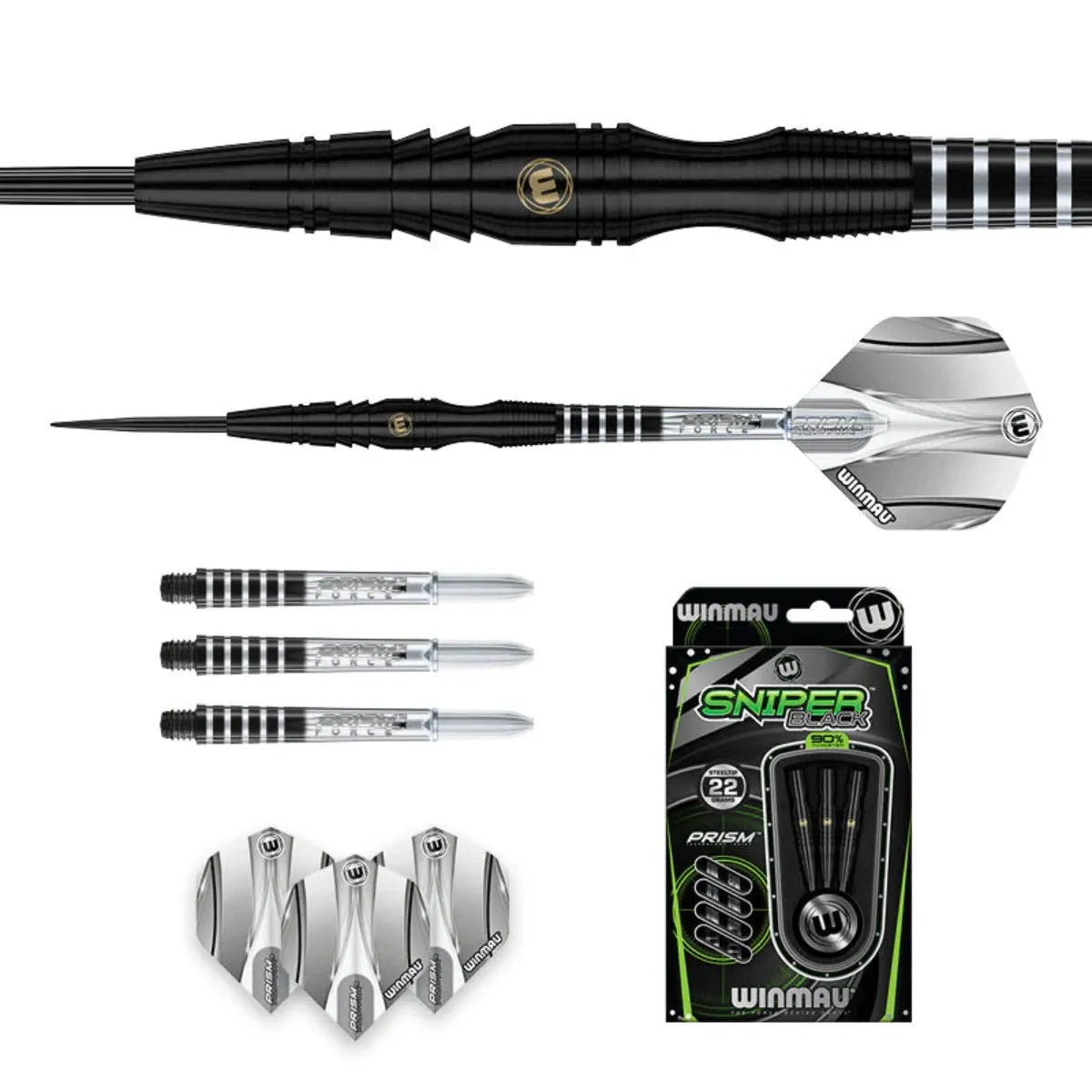 Winmau Sniper Black 90% Tungsten Steel Tip Darts - view 3