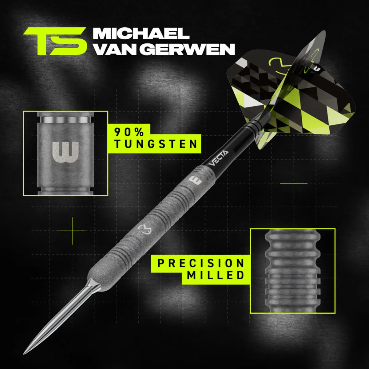 Winmau MvG TS SP 90% Tungsten Steel Tip Darts - view 3