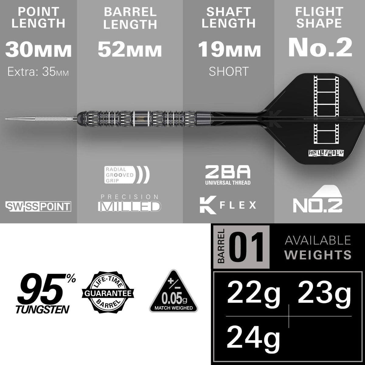 Target Chris Dobey 95k Steel Tip Darts - 3