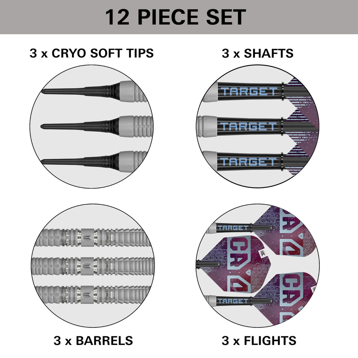 Target Cryo 12 90% Soft Tip Darts - 5