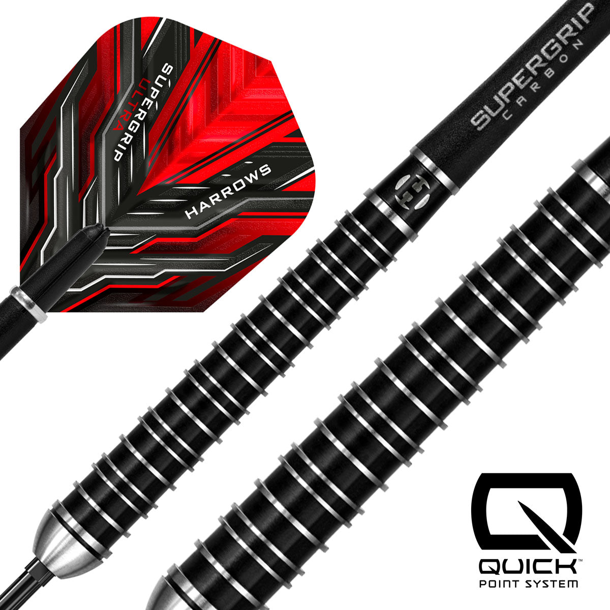 Harrows Supergrip Ultra Quick Point 90% Tungsten Steel Tip Darts - view 3