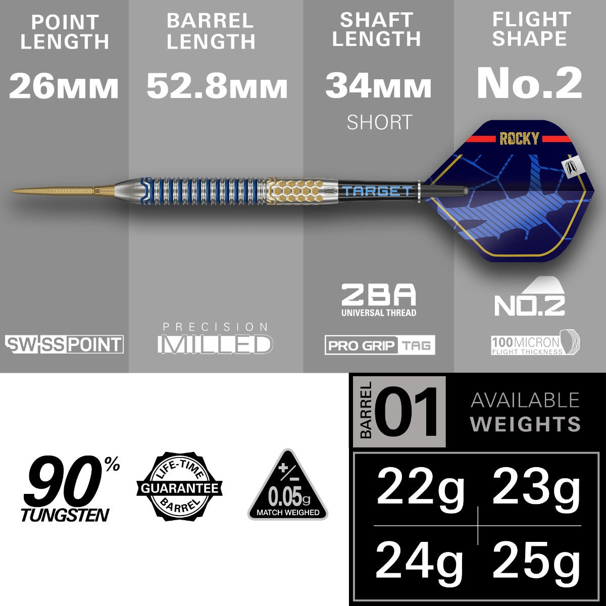 Target Josh Rock G1 Steel Tip Darts - 3