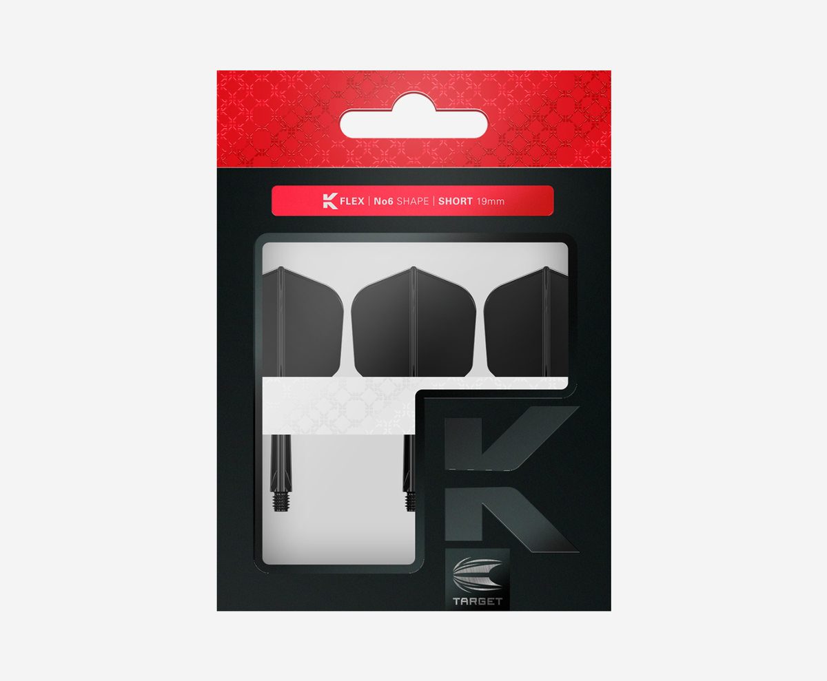 Target K-Flex Shape/No.6 26mm Intermediate Black Polished Flights - 4