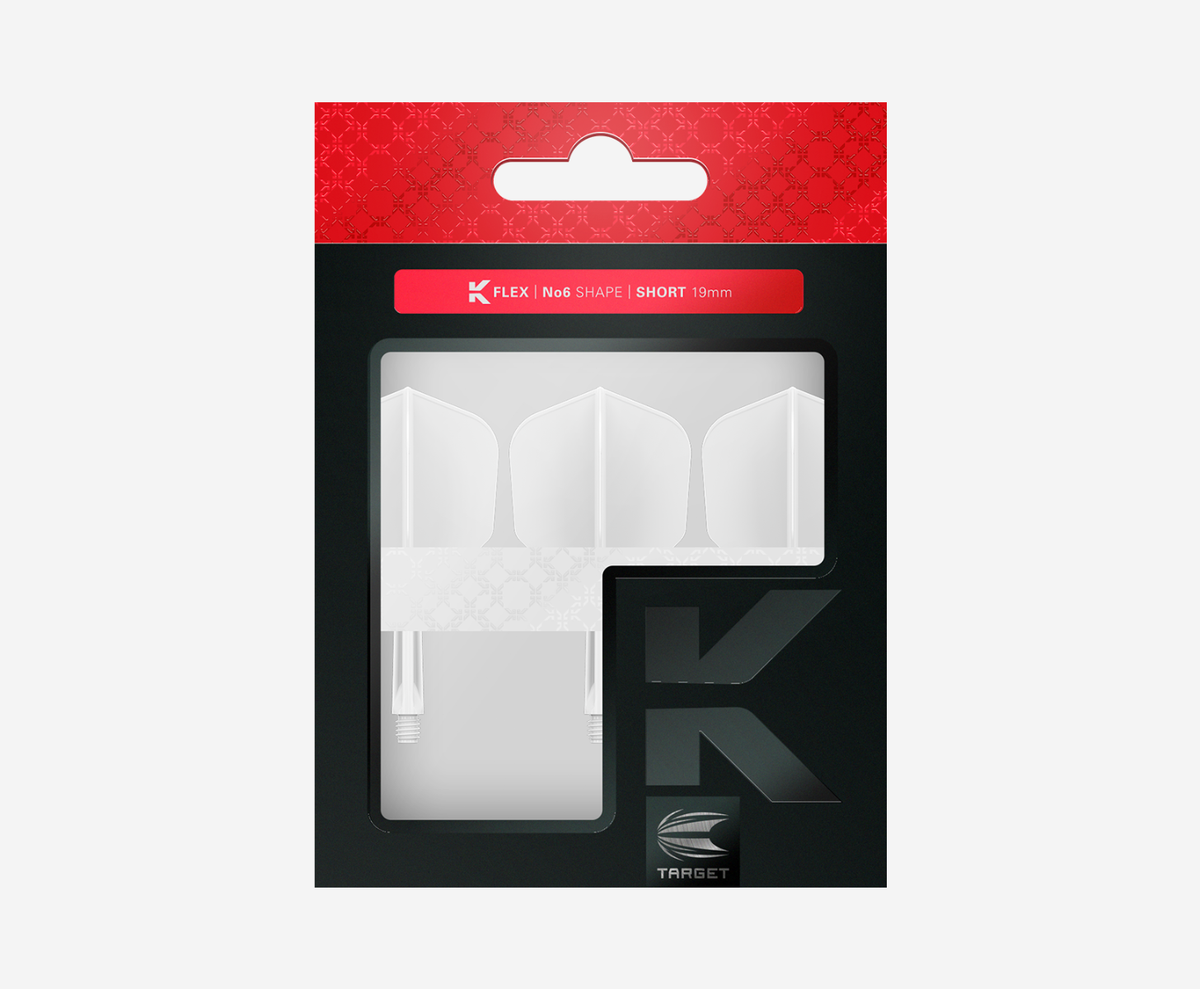 Target K-Flex Shape/No.6 33mm Medium White Polished Flights - 4