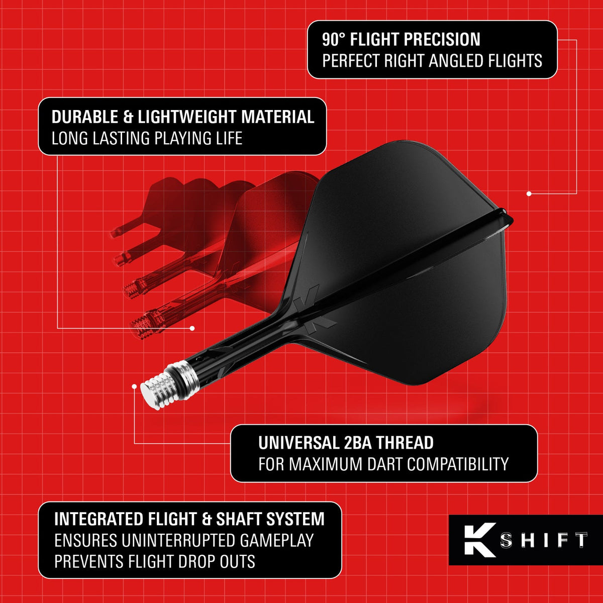 Target K-Shift Black Std/No.2 Short Flights - 5