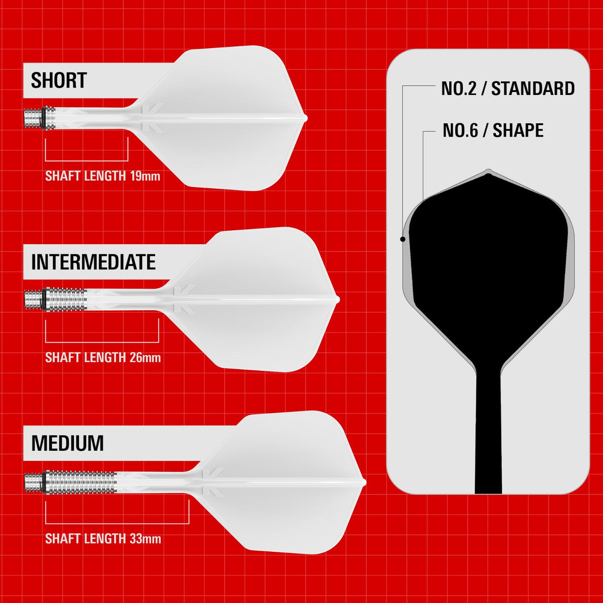 Target K-Shift White Shape/No.6 Medium Flights - 6