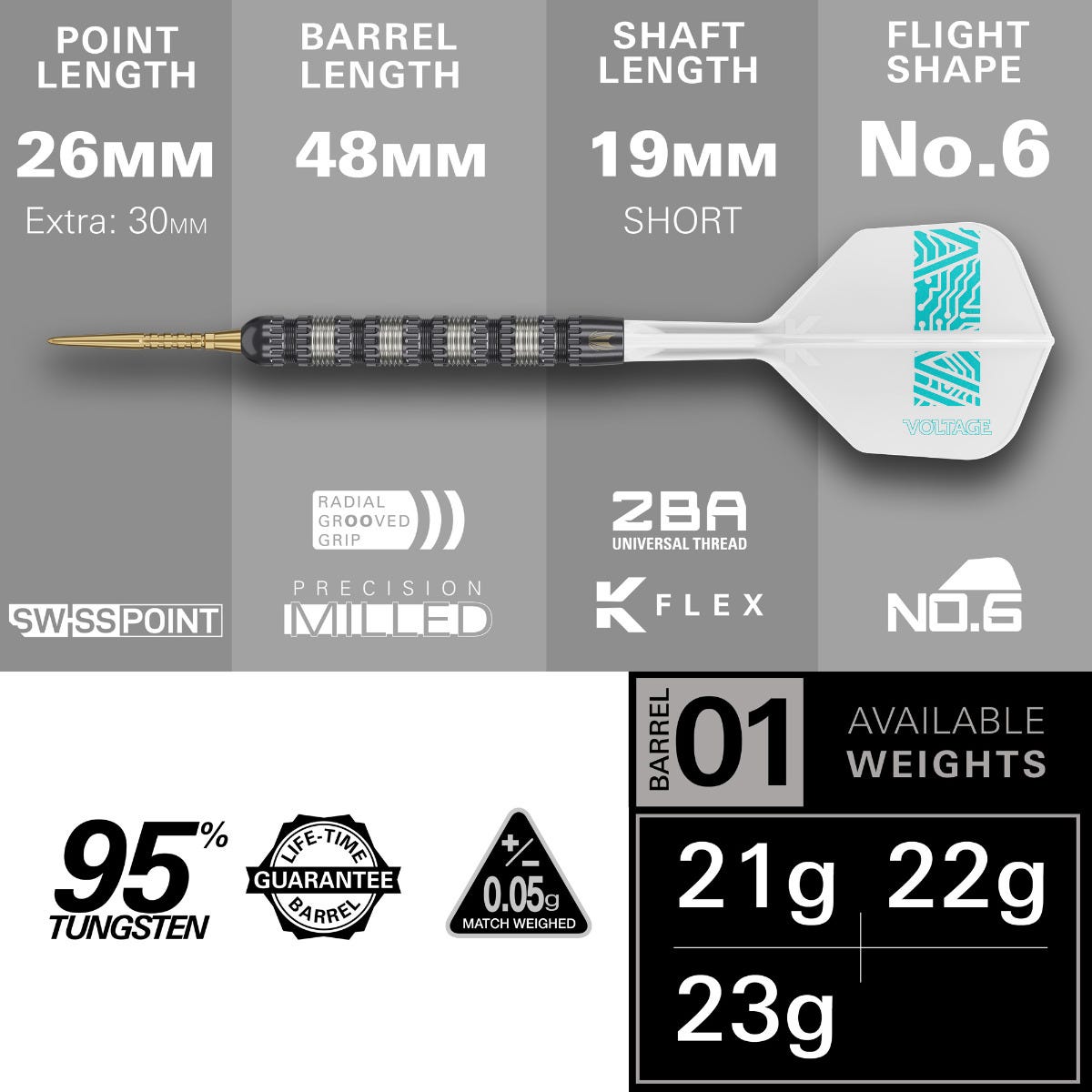 Target Cross 95k Steel Tip Darts - 4