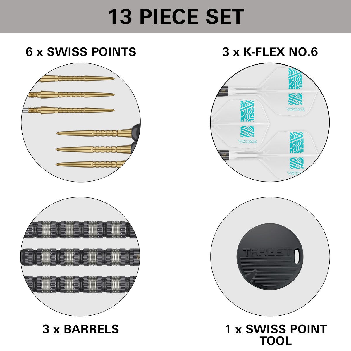 Target Cross 95k Steel Tip Darts - 6