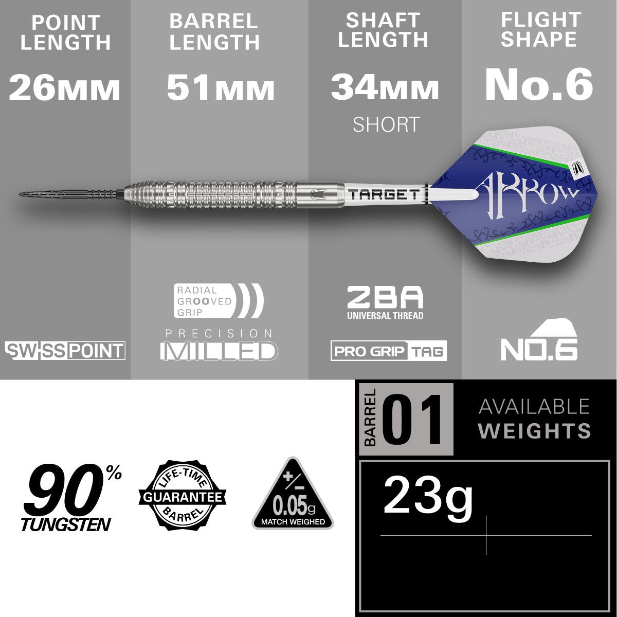 Target Shane Mc Guirk G1 90% Steel Tip Darts - 4