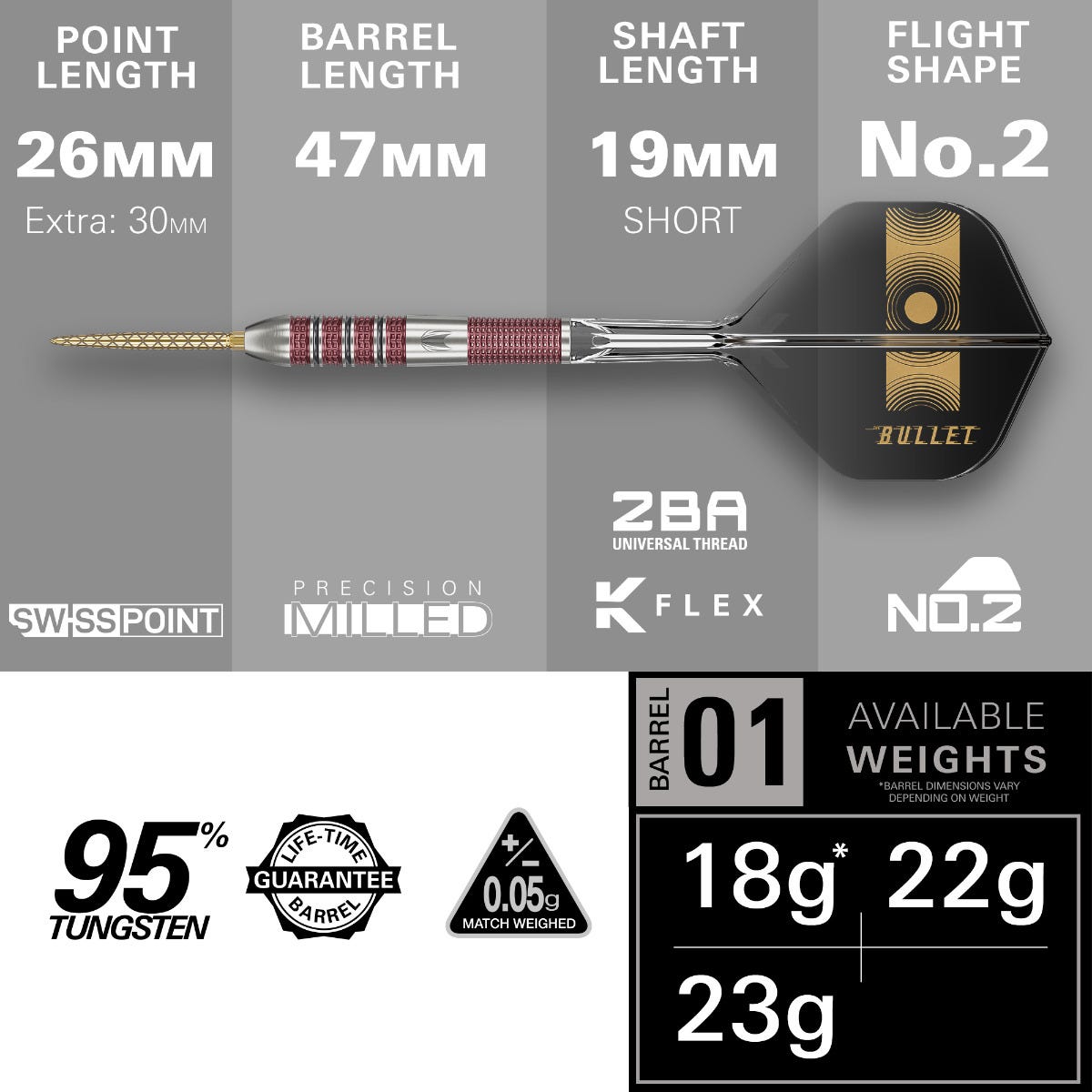 Target Stephen Bunting 95k Steel Tip Darts - 4