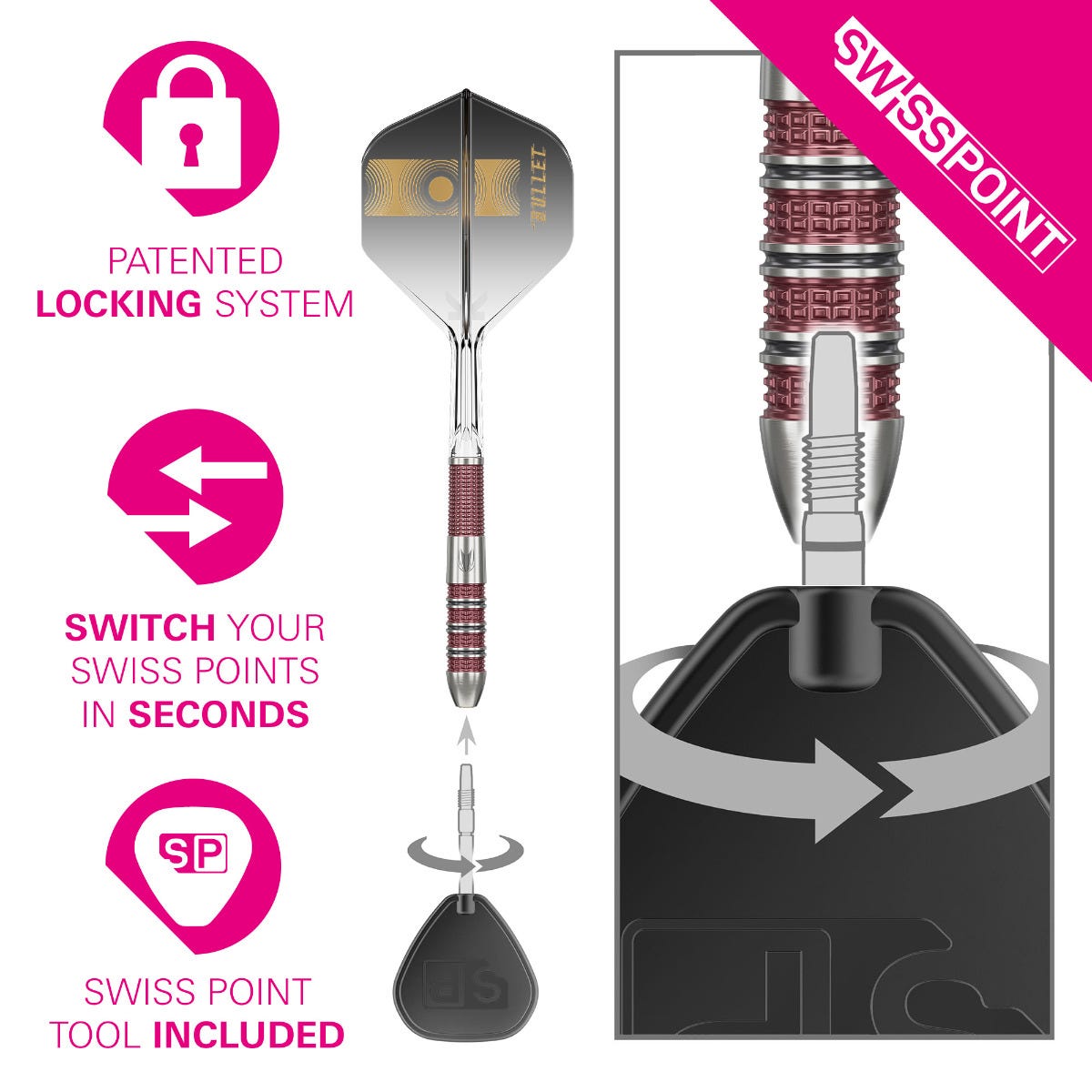 Target Stephen Bunting 95k Steel Tip Darts - 6