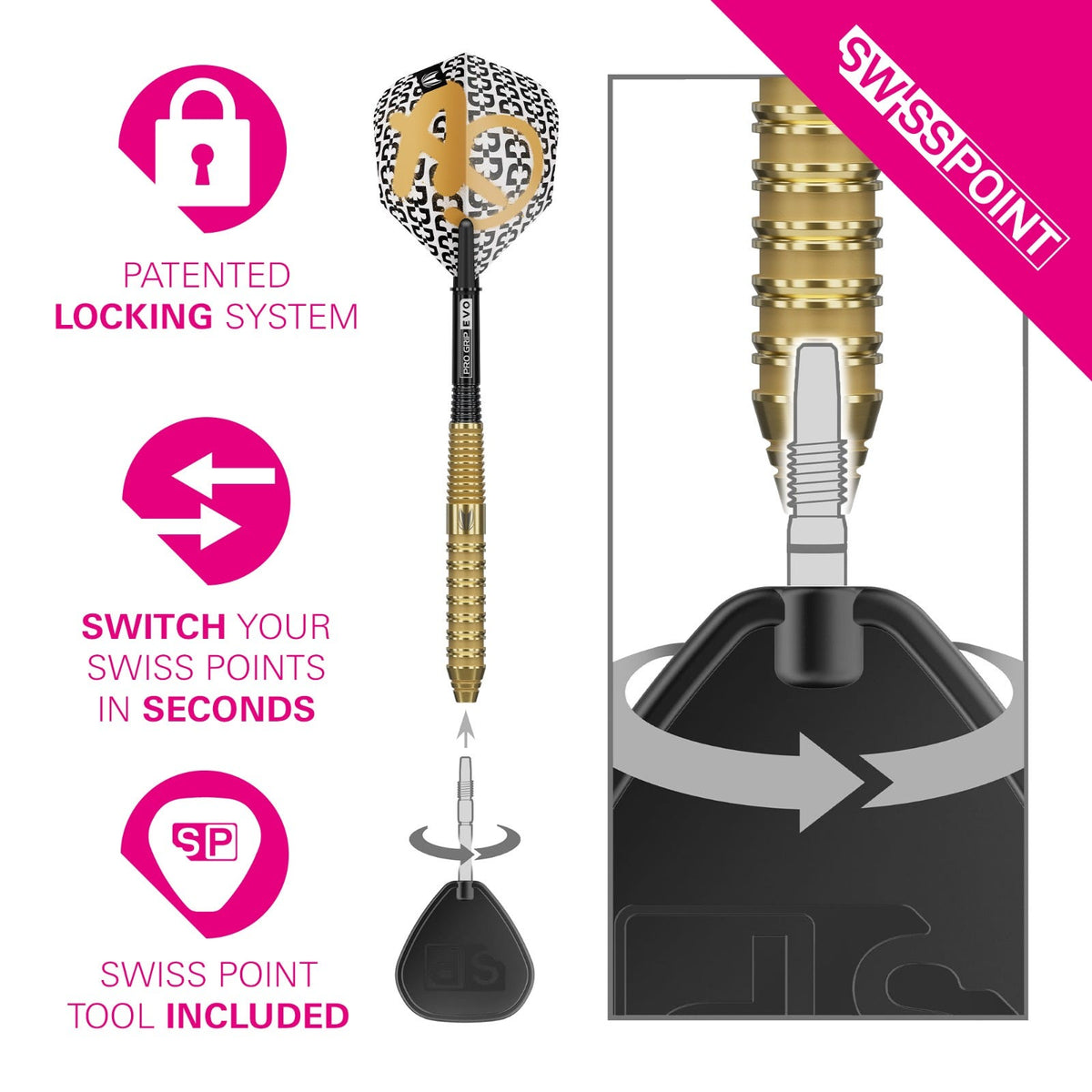 Target Bolide Envy 02 90% Steel Tip Darts - 4