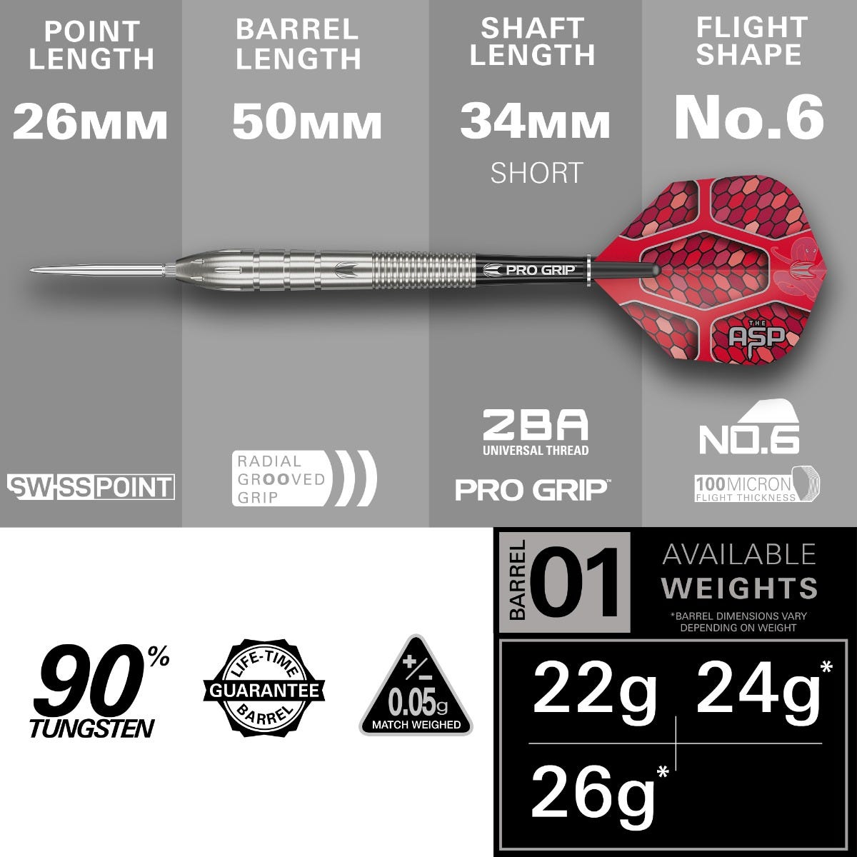 Target Nathan Aspinall G1 90% Tungsten Steel Tip Darts - 3