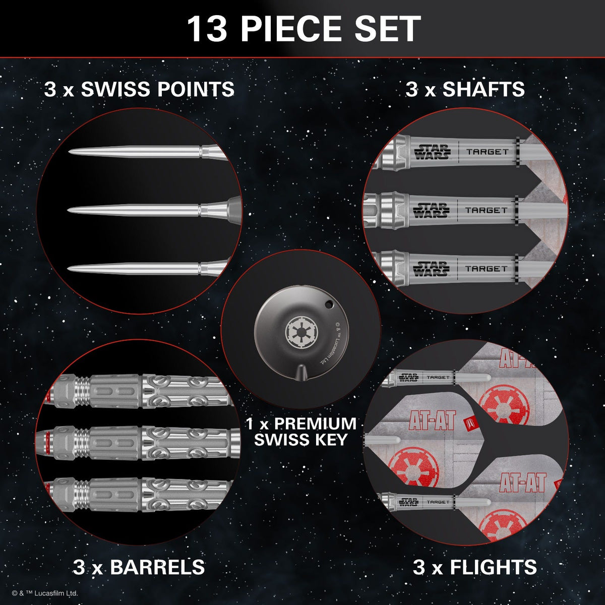 Target Star Wars At-At 90% Steel Tip Darts - 5